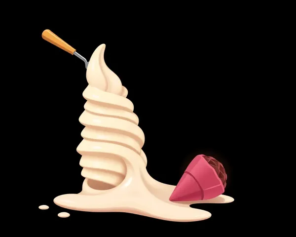 Helado derretido completamente en formato PNG