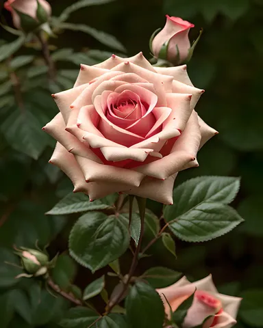 Hermosas flores de rosas en el arbusto