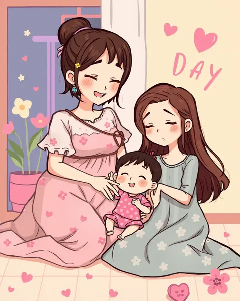 Hermosas imágenes de cumpleaños de la madre estilo dibujos animados