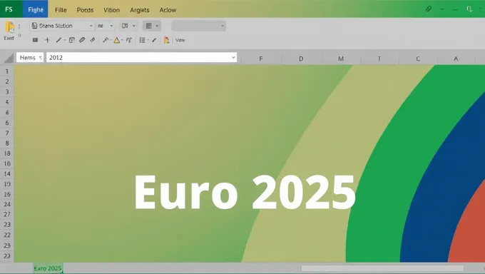 Hoja de cálculo de Excel Euro 2025: Planificación de Agenda de Eventos