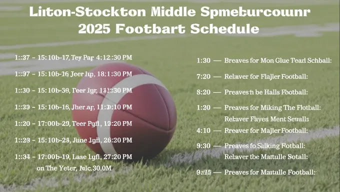 Horario Oficial de Fútbol de Linton-Stockton Middle School 2025