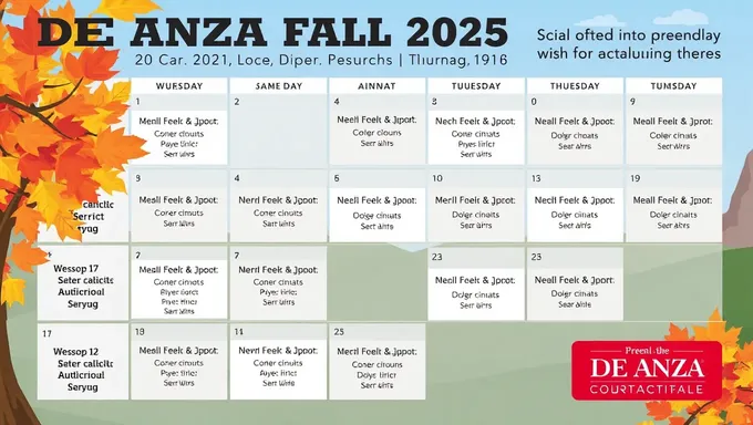 Horario de Clases de otoño de De Anza College 2025