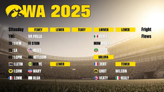 Horario de Fútbol de Iowa 2025 oficialmente lanzado en línea