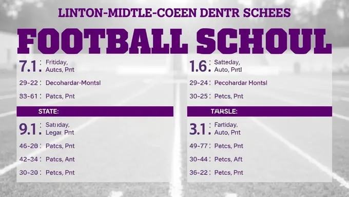 Horario de Fútbol de la Escuela Intermedia Linton-Stockton 2025