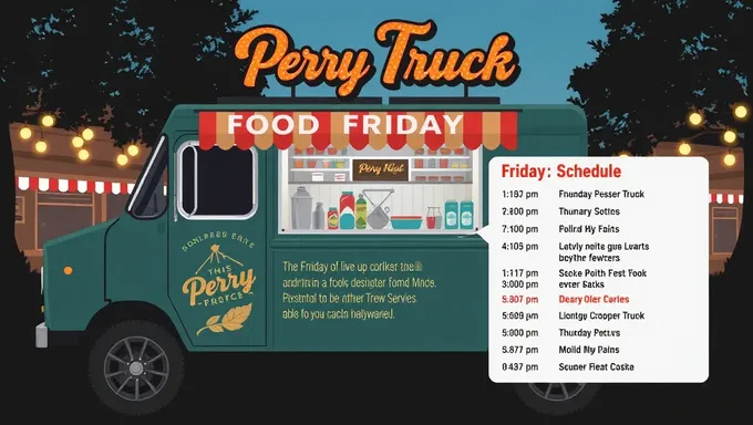 Horario de Perry Food Truck Viernes 2025 Programado