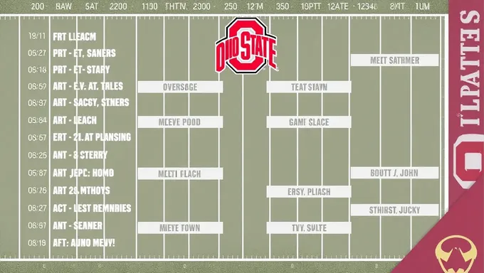 Horario de fútbol de Ohio State 2025-2025 con detalles del partido: calendario impreso