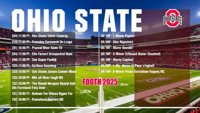 Horario de fútbol de Ohio State 2025-2025 lanzado oficialmente para descargar