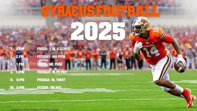 Horario de fútbol de Syracuse 2025: Partidos y fechas clave