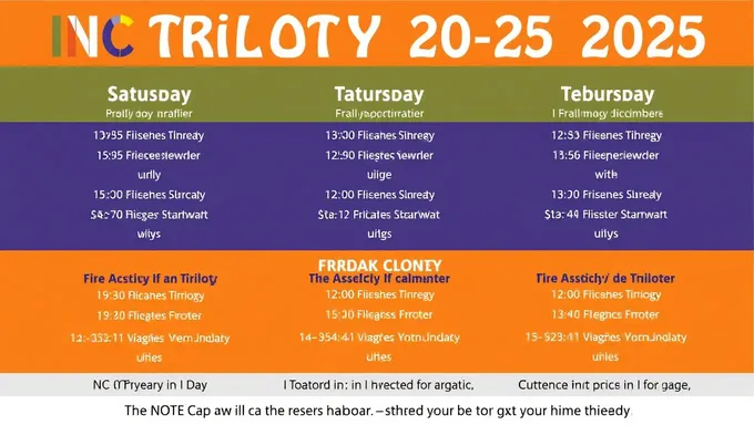 Horario oficial de la actividad de NC Trilogy 2025