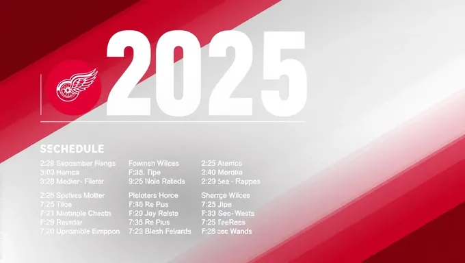 Horario y predicciones de los Detroit Red Wings de 2025-2025