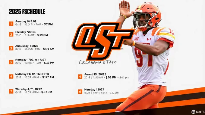 Horarios de Fútbol de Oklahoma State 2025 incluyen oponentes duros