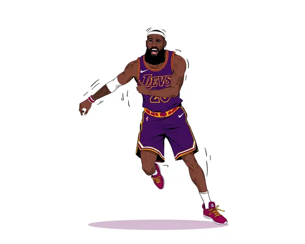 Icono animado de jugador de baloncesto de Lebron en PNG