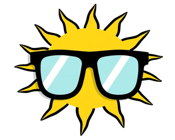 Icono de Sol con Gafas Negras PNG Gratuito