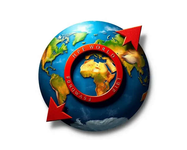 Icono de circulo de flecha del mundo en formato de imagen de descarga PNG