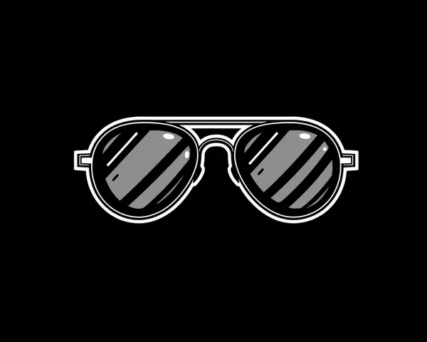 Icono de gafas de aviador negro con fondo transparente PNG