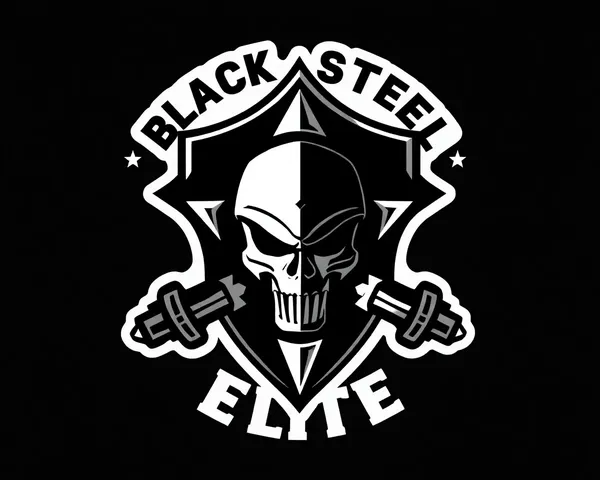 Icono de logo de acero negro elite en formato PNG recuperado