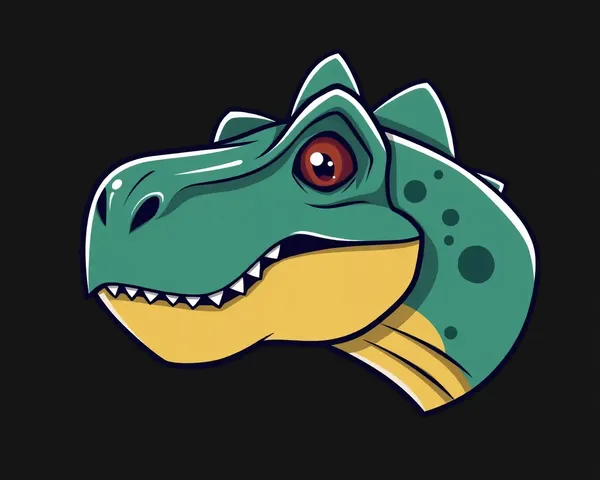 Icono de personaje de dinosaurio de cabeza de cartoon en formato PNG