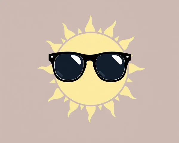 Icono de sol con gafas negras en formato PNG