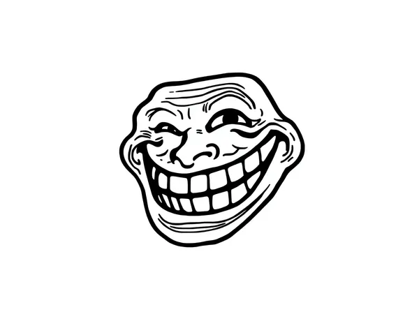 Icono de símbolo visual de sarcasmo y ingenio en línea Trollface PNG