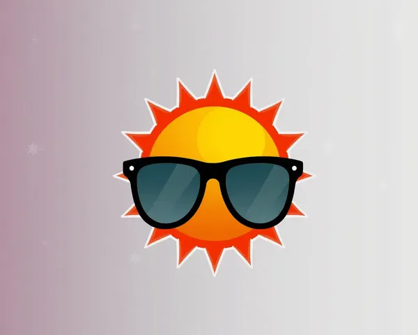 Icono del sol con gafas negras en formato de imagen PNG