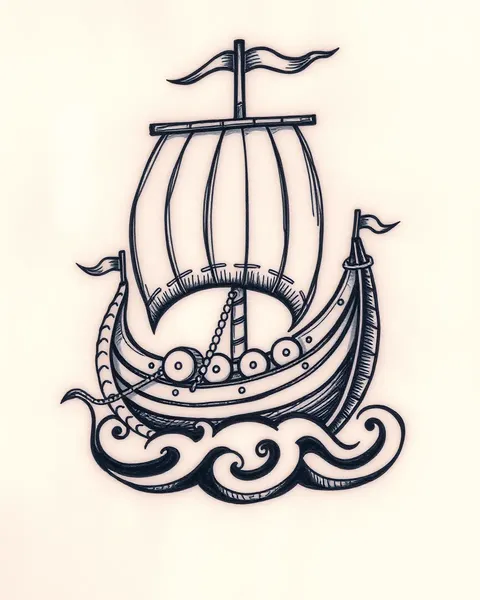 Ideas de Diseño de Tatuaje de Barco Vikingo