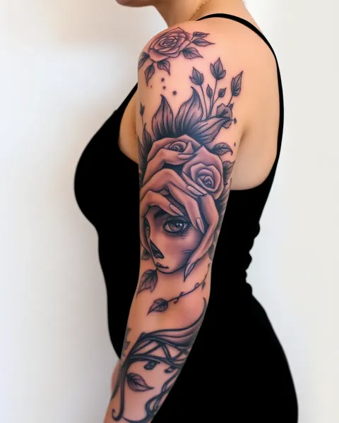 Ideas de Tatuajes de Manga Femeninos: Patrones y Diseños Florales