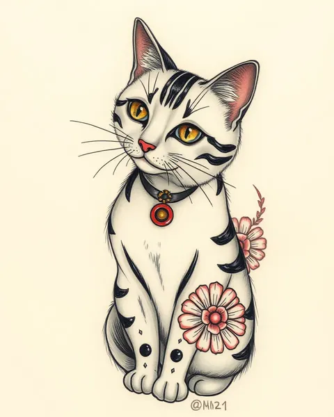 Ideas de diseño de tatuaje de gato tradicional y inspiración