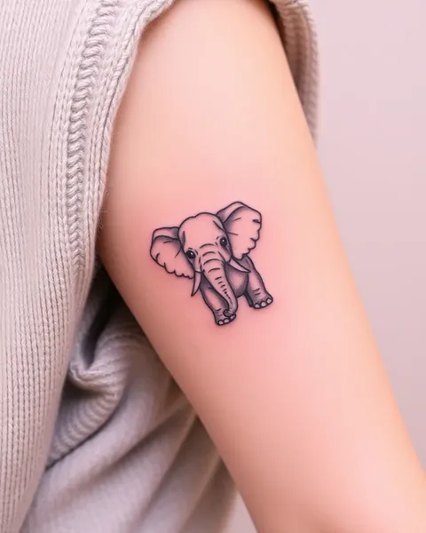 Ideas de tatuaje de elefante pequeño para niños