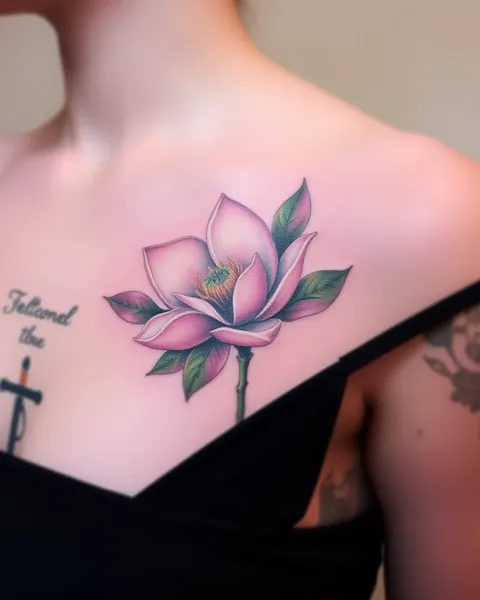 Ideas de tatuaje de magnolia para espalda y pecho