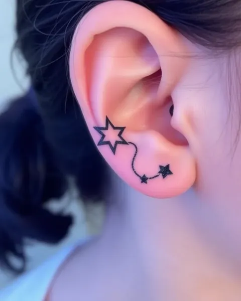 Ideas de tatuaje en la oreja pequeña para looks discretos y elegantes