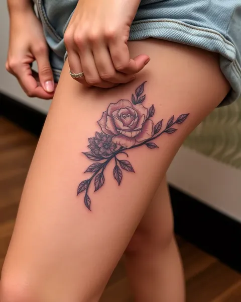 Ideas de tatuaje en la pierna superior para la expresión de las mujeres