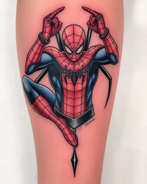 Ideas de tatuajes de Spiderman intrincados para brazo y pierna