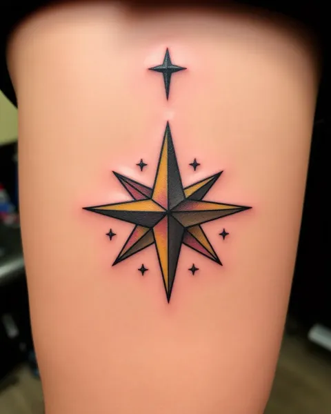 Ideas de tatuajes de estrella única para arte corporal celestial