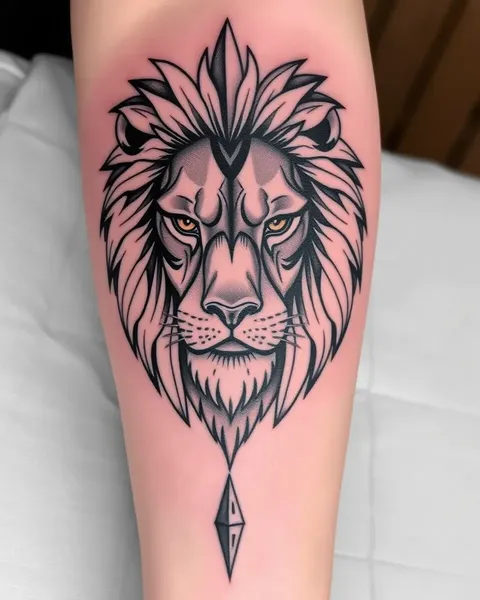 Ideas de tatuajes de león colorido para manga