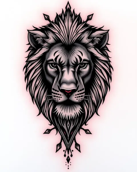 Ideas de tatuajes de león simple para principiantes