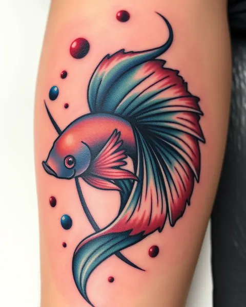 Ideas de tatuajes de pez betta para espalda y manga