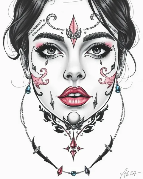 Ideas de tatuajes de rostro coloridos para expresión vibrante