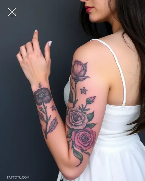 Ideas de tatuajes en brazo para el crecimiento personal y la autoexpresión femenina