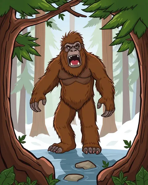 Ilustraciones de Bigfoot de dibujos animados para amantes del arte