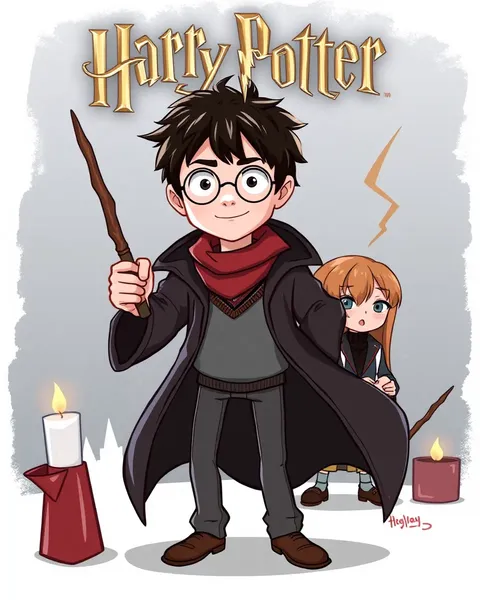 Ilustraciones de dibujos animados de Harry Potter