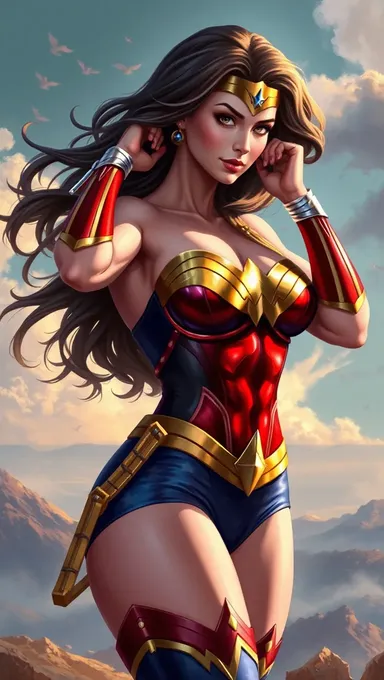 Ilustraciones de pechos de Wonder Woman galore