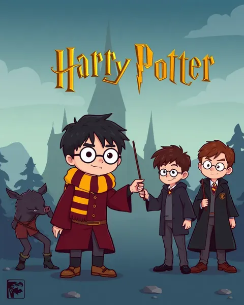 Ilustraciones de personajes de Harry Potter de cartoon