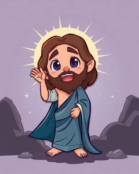 Ilustraciones y Imágenes de Jesús Santo Cartoon