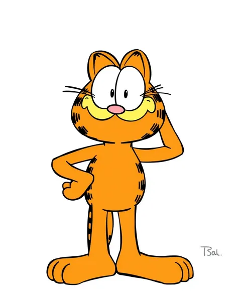 Ilustración de Garfield de Carácter Ejemplo en Imagen de Cartones