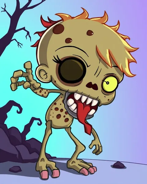 Ilustración de Imagen de Zombi de Cartoon Ejemplo