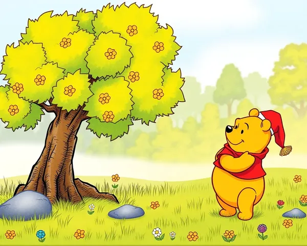 Ilustración de Winnie the Pooh en formato PNG para diseño