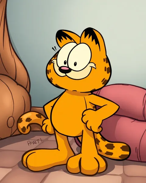 Ilustración de dibujos animados de Garfield: Ejemplo de personaje de dibujos animados