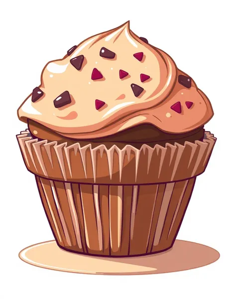 Ilustración de imagen de muffin de dibujos animados