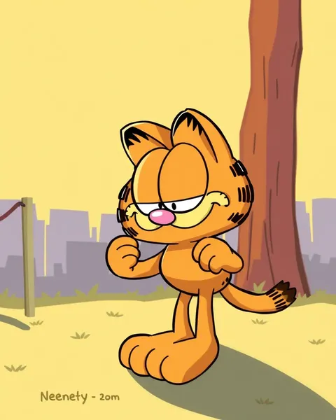 Ilustración de personaje de Garfield con ejemplos de imágenes