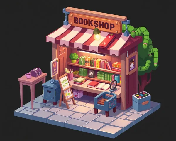 Ilustración de tienda de libro en formato de imagen PNG de pequeño tamaño